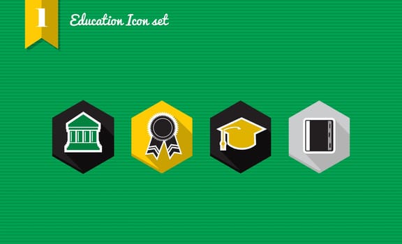Set of flat design icons for Education and back to school. Vector file layered for easy editing.