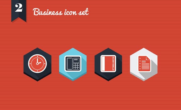 Set of flat design icons for Business management. Vector illustration file layered for easy editing.