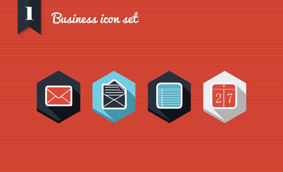 Set of flat design icons for Business, emailing and management campaign media marketing. Vector illustration file layered for easy editing.