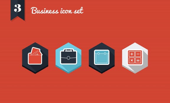 Set of flat design icons for Business corporation and management. Vector illustration file layered for easy editing.