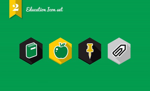 Set of flat design icons for Education and back to school concept. Vector file layered for easy editing.