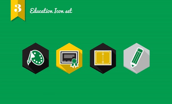 Set of flat design icons for Education and back to school concept. Vector file layered for easy editing.