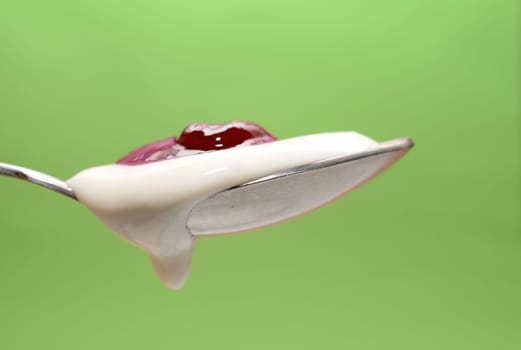 Yoghurt on a spoon