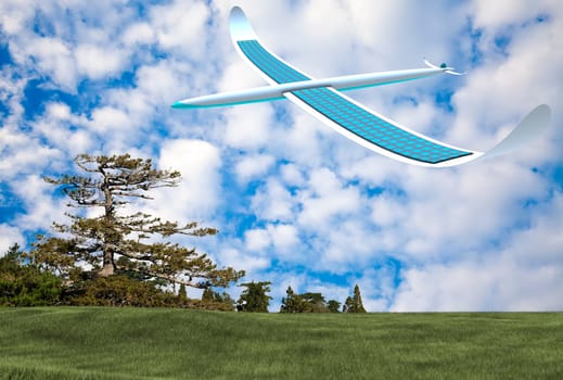 Solar energy airplane for adv or others purpose use
