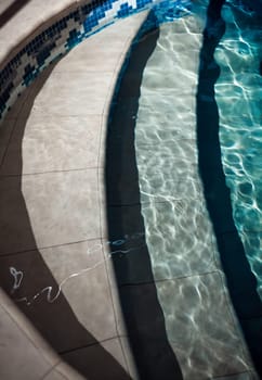 Closeup photo of steps in swimming pool