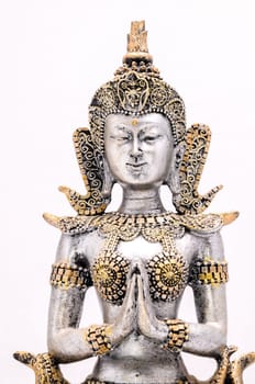 Oriental Asian Statue on a White Background