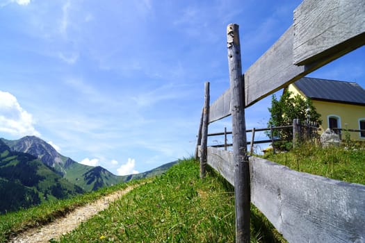 Hiking trails in the Alps