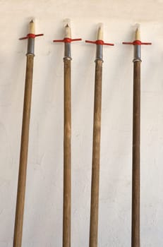 Lances ready for use before the bullfight begins