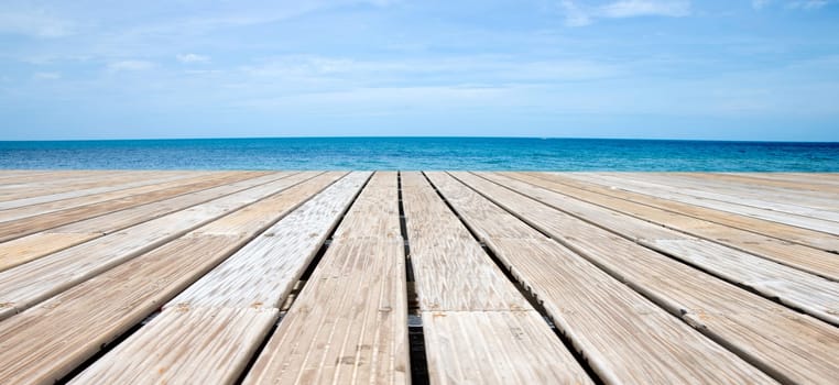 Blue sea and blue sky