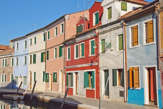 Colorful houses on the island of Burano (near Venice, Italy)