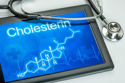 Tablet with the chemical structural formula of cholesterol