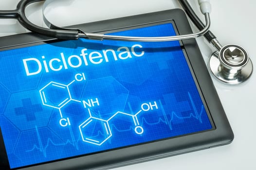 Tablet with the chemical structural formula of Diclofenac