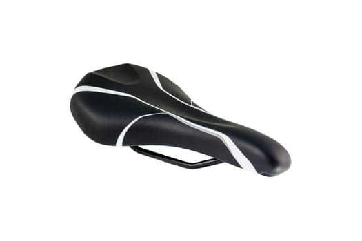black bike saddle isolated on white background