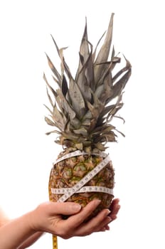 Female hand holding a pine apple