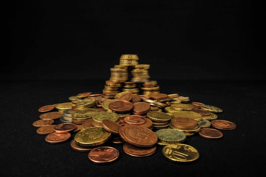 Photo Background Texture With Small Coins Of Different European Countries