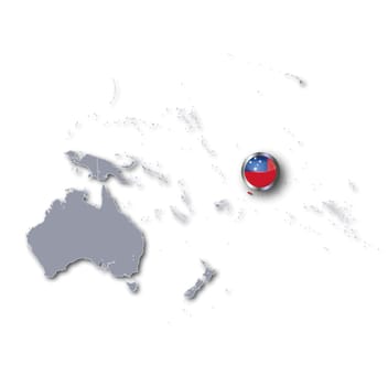 Pacific map with Samoa