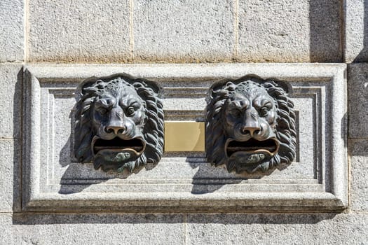mailboxes in Avila Spain, in the shape of a lion with open mouth