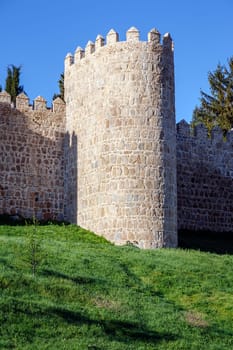 Scenic medieval city walls of Avila, Spain, UNESCO list