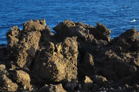 Dry Hardened Lava Rocks Landscape of a Dormant Volcano