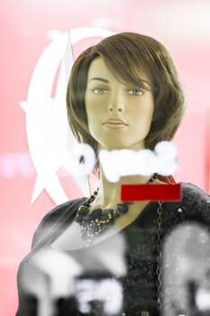 Female mannequin in a shop window