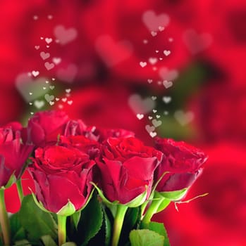 red roses and hearts