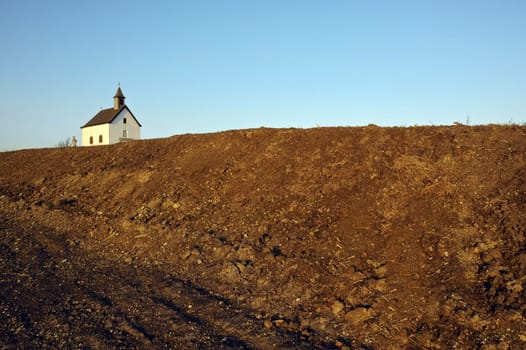 Chapel on an earth wall near Oggau