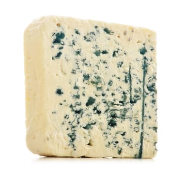 Piece of cheese isolated on white background