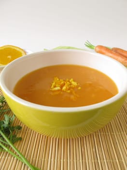 Carrot cream soup with orange