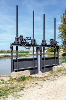 Canal locks in Fromista, Palencia, Spain