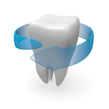 Protective arrow on a healthy tooth