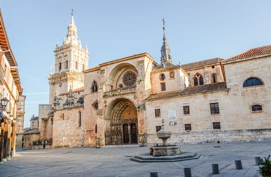 Cathedral of Burgo de Osma, Soria, Spain. It is a Gothic temple built on an area previously occupied by a Romanesque Church. The building started in 1232 and was completed in 1784
