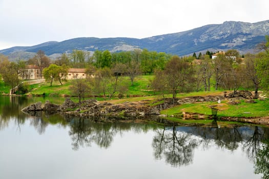 Ponton Reservoir the river eresma in Segovia, Spain