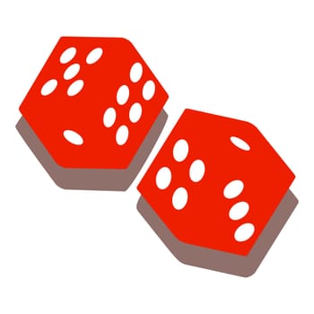 Dice, devil's bones, vector illustration.
