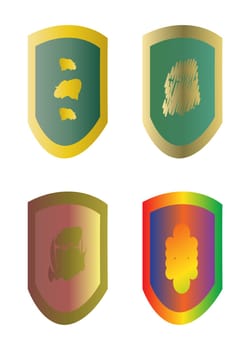 Coat of arms. Vector illustration contains gradients.
