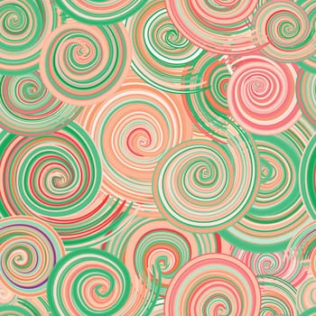 Curly ways, spiral seamless pattern, vector illustration