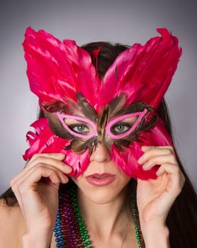 Intimate portrait of masked mystery woman