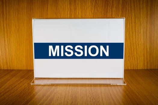Mission word on clear Acrylic card holder