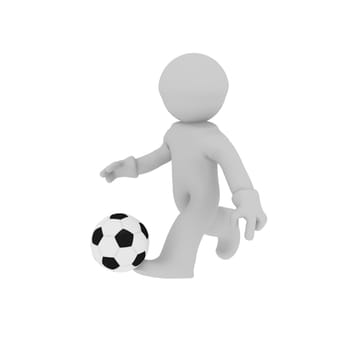 Soccer player with a ball