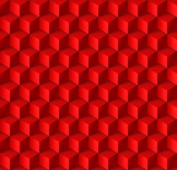 Abstract geometric background with cubes in red