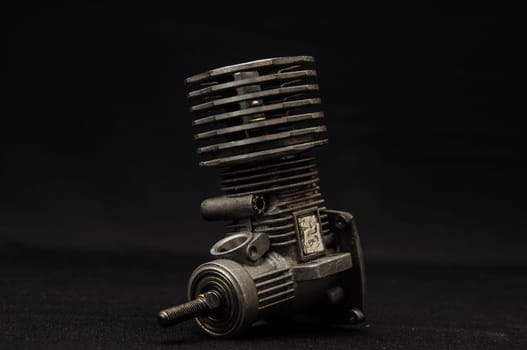 Complex engine of modern car model view