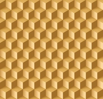 Abstract geometric background with cubes in light brown shades