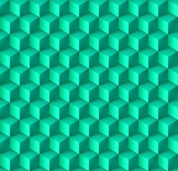 Abstract geometric background with cubes in cyan