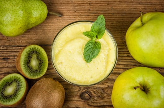 Fruit smoothie with fresh ingredients