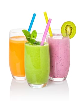 Smoothies made from fruit and vegetables