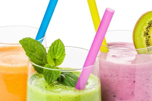 Smoothies made from fruit and vegetables