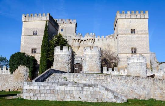 medieval street of ampudia in palencia province, Spain
