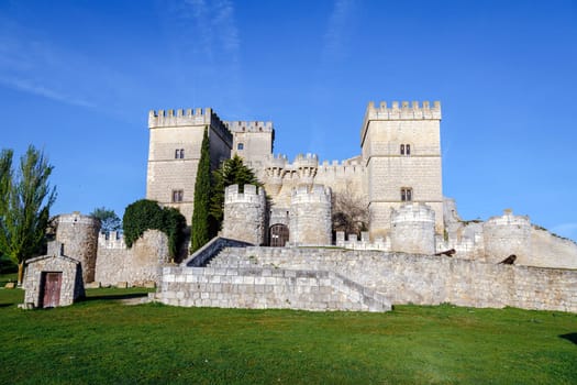 medieval street of ampudia in palencia province, Spain