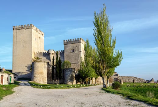 medieval street of ampudia in palencia province, Spain