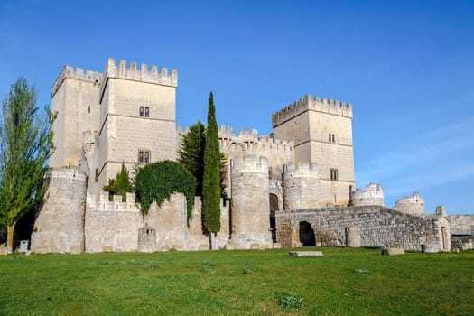 medieval street of ampudia in palencia province, Spain