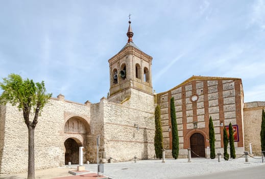 Church of San Miguel Olmedo built into the walls, Valladolid, Spain